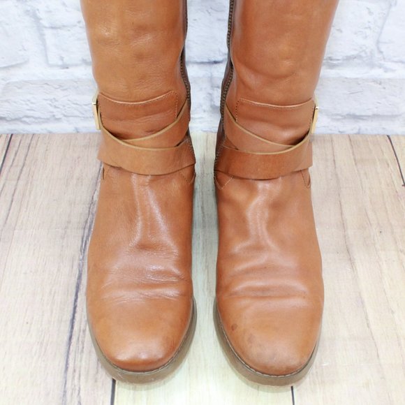 Michael Kors St15h Brown Zip-up Knee High Lined Leather Boots Size 6.5 M - Picture 6 of 13